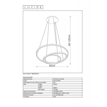 Схема с размерами Lucide 46402/99/31