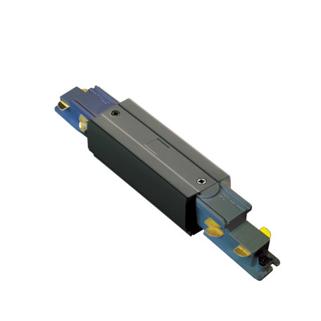 Прямой соединитель питания для треков Ideal Lux LINK TRIMLESS MAIN CONNECTOR MIDDLE DALI 1-10V BK 246574, черный, металл