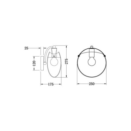 Схема с размерами Vele Luce VL5183W11