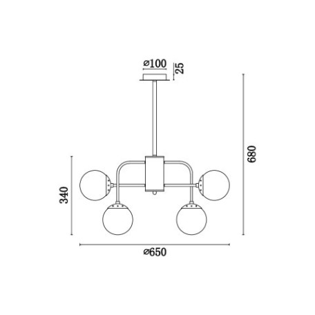 Схема с размерами Vele Luce VL5015L06