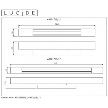 Схема с размерами Lucide 48201/12/12