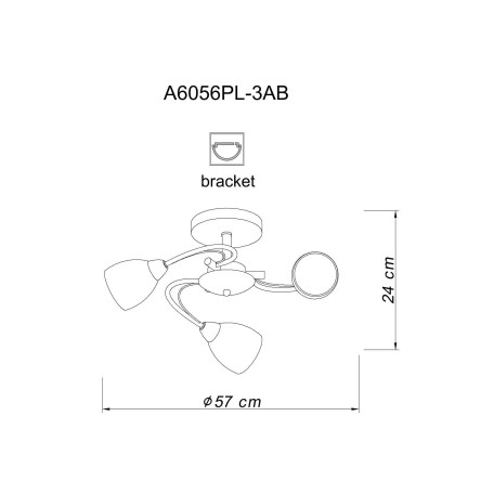 Схема с размерами Arte Lamp A6056PL-3AB
