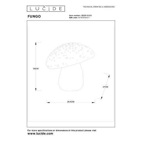 Схема с размерами Lucide 13539/01/02