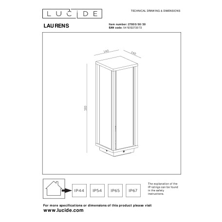 Схема с размерами Lucide 27805/50/30