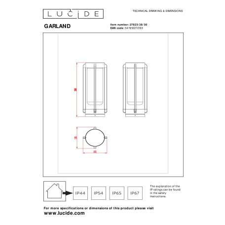 Схема с размерами Lucide 27823/38/30