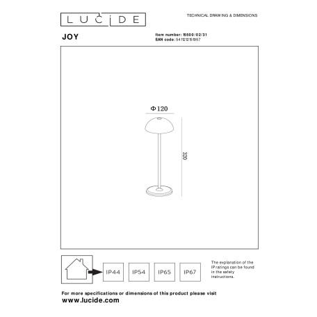 Схема с размерами Lucide 15500/02/31