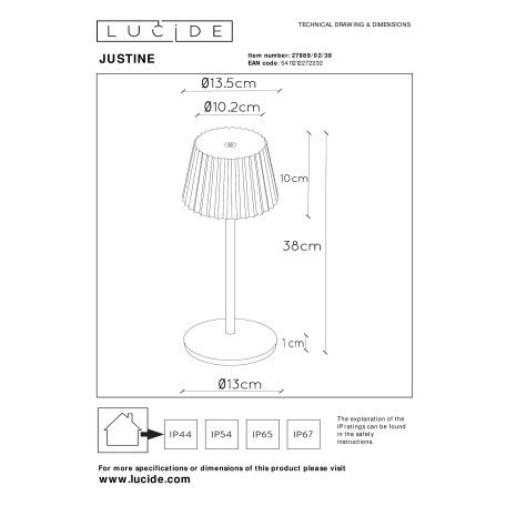 Схема с размерами Lucide 27889/02/38