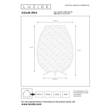 Схема с размерами Lucide 03843/80/30