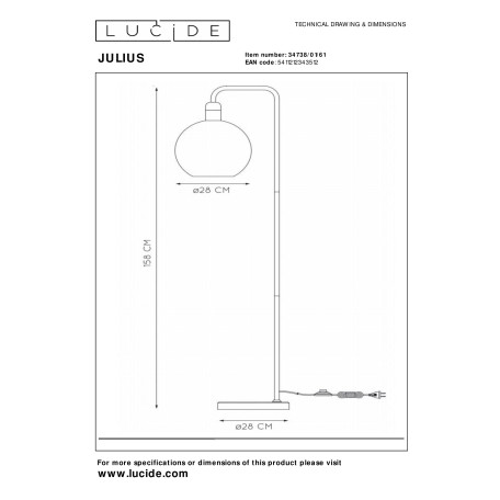 Схема с размерами Lucide 34738/01/61