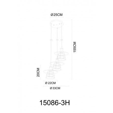 Схема с размерами Globo 15086-3H
