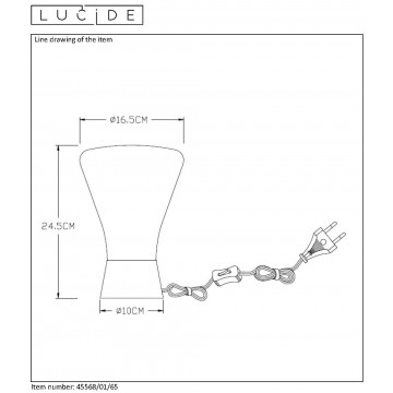 Схема с размерами Lucide 45568/01/65