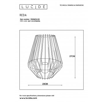 Схема с размерами Lucide 78598/01/30