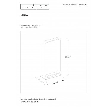 Схема с размерами Lucide 79501/05/30