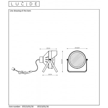 Схема с размерами Lucide 05523/01/30