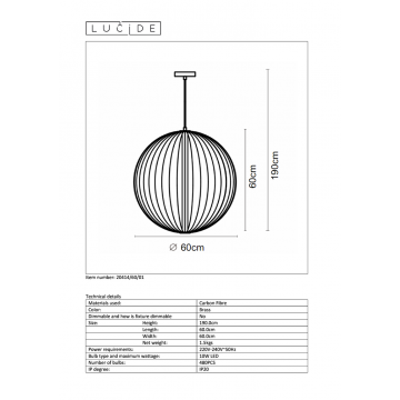 Схема с размерами Lucide 20414/60/01