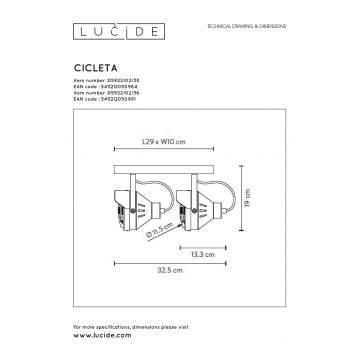 Схема с размерами Lucide 05922/02/36