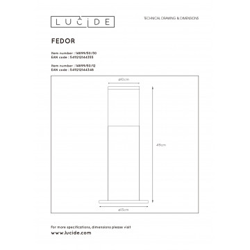 Схема с размерами Lucide 14899/50/30