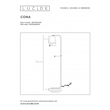 Схема с размерами Lucide 45775/01/30