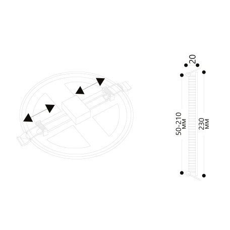 Схема с размерами Arte Lamp A7976PL-1WH