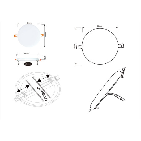 Схема с размерами Arte Lamp A7981PL-1WH