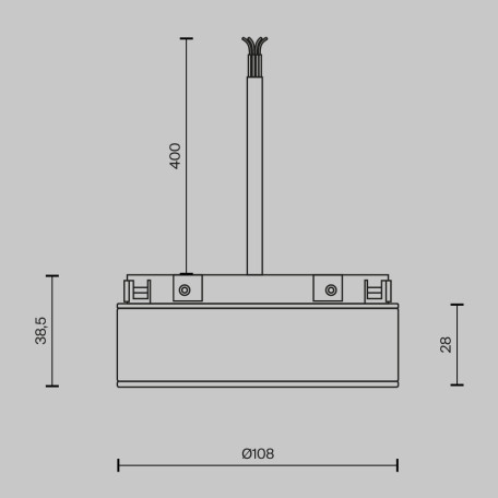 Схема с размерами Maytoni TRA172DR- 100W-DD-B