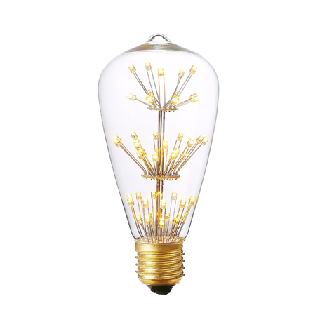 Филаментная светодиодная лампа Loft It Edison Bulb ST64-47LED прямосторонняя груша E27 3W 220V, гарантия 1 год