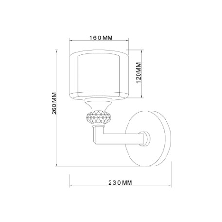 Схема с размерами Vele Luce VL1054W01