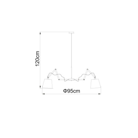 Схема с размерами Arte Lamp A5700LM-8WH