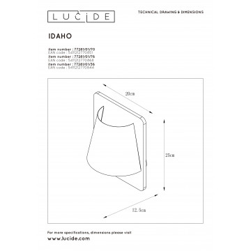 Схема с размерами Lucide 77281/01/36