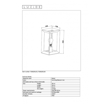 Схема с размерами Lucide 73202/01/18