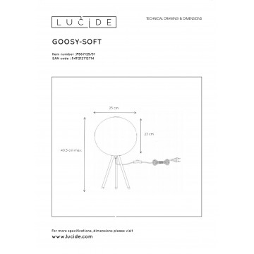 Схема с размерами Lucide 71567/25/31