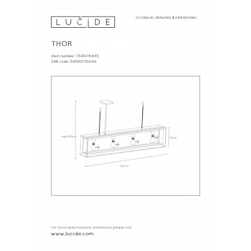 Схема с размерами Lucide 73402/04/15