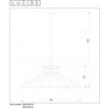 Схема с размерами Lucide 78425/65/15