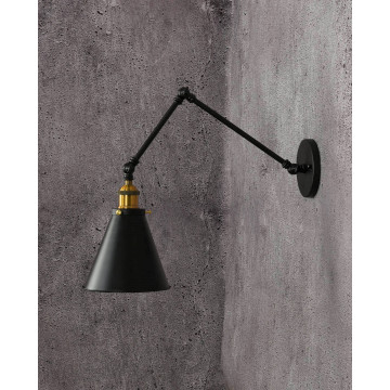 Бра с регулировкой направления света Lumina Deco Rubi LDW B007-2 BK, 1xE27x40W - миниатюра 2