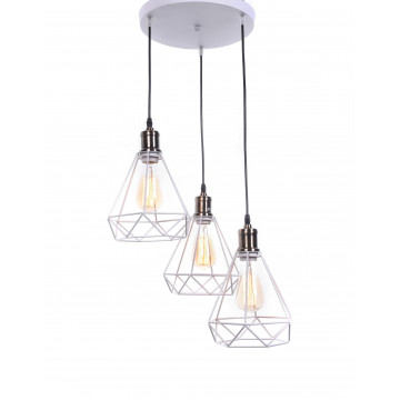 Люстра-каскад Lumina Deco Cobi LDP 11609-3 WT, 3xE27x20W, белый, металл - миниатюра 3