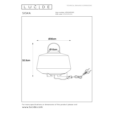 Схема с размерами Lucide 45504/01/65