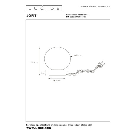 Схема с размерами Lucide 45563/20/61