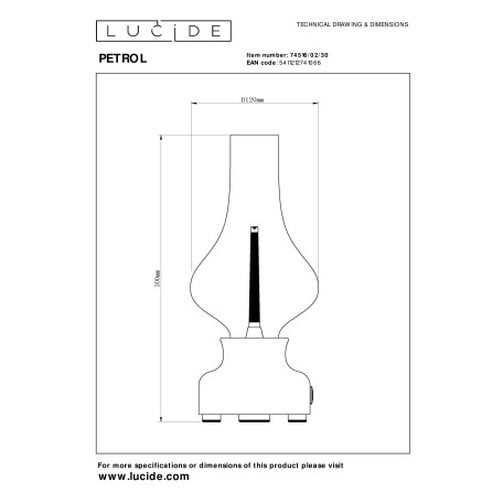 Схема с размерами Lucide 74516/02/30