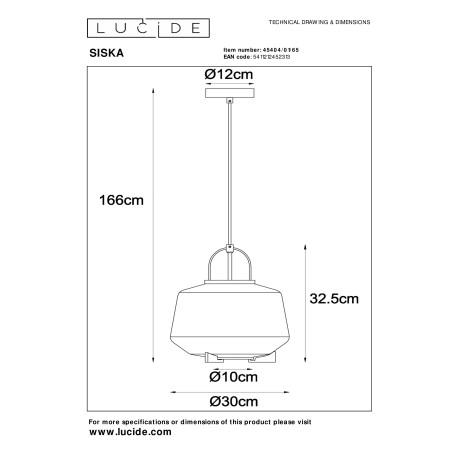 Схема с размерами Lucide 45404/01/65