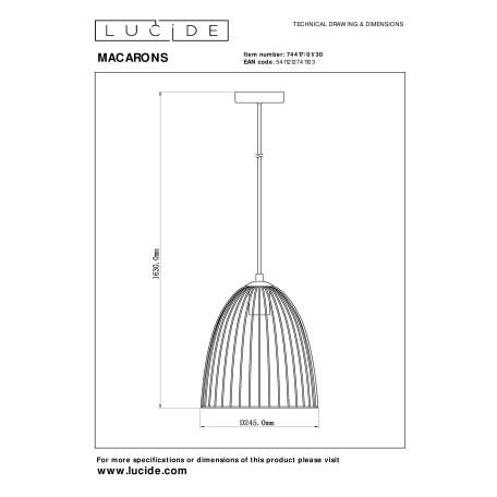 Схема с размерами Lucide 74417/01/30