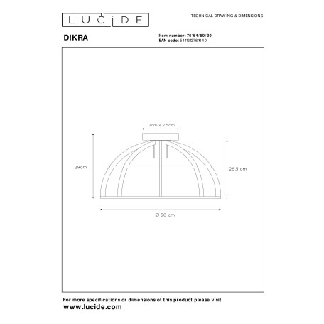 Схема с размерами Lucide 76164/50/30