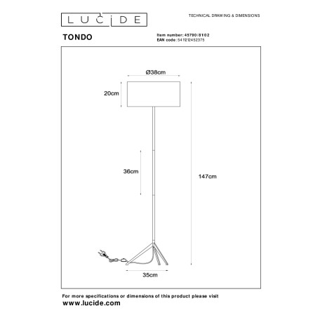 Схема с размерами Lucide 45790/81/02