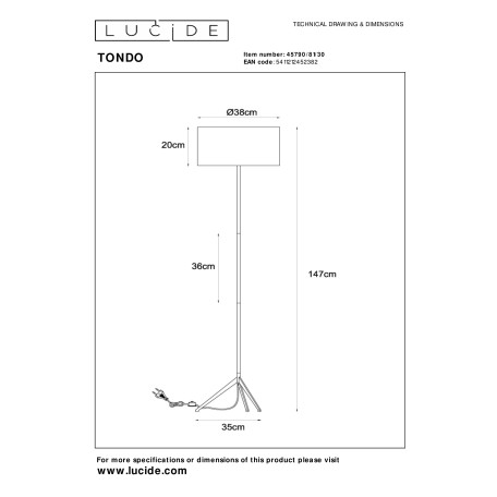 Схема с размерами Lucide 45790/81/30