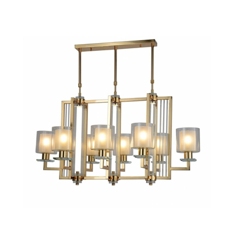 Подвесная люстра Lumina Deco Manhattan LDP 8012-8P F.GD, 8xE27x40W, золото, прозрачный с белым, белый с прозрачным, металл со стеклом, стекло