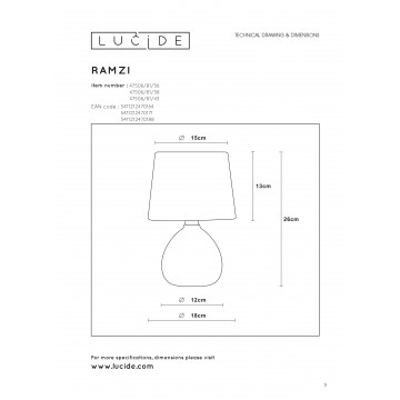 Схема с размерами Lucide 47506/81/38