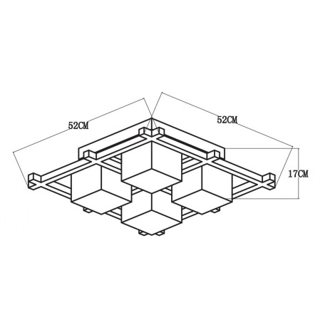 Схема с размерами Arte Lamp A8252PL-4BR