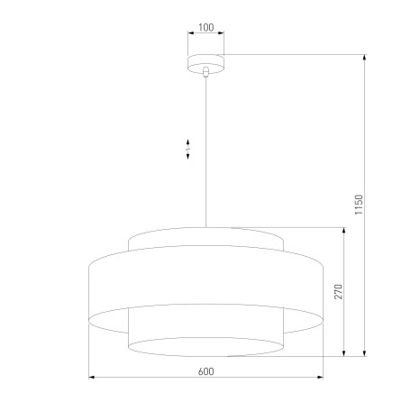 Схема с размерами TK Lighting 4376 Calisto