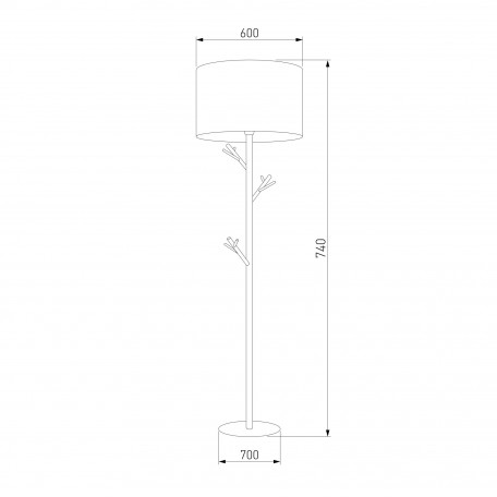 Схема с размерами TK Lighting 5572 Albero White