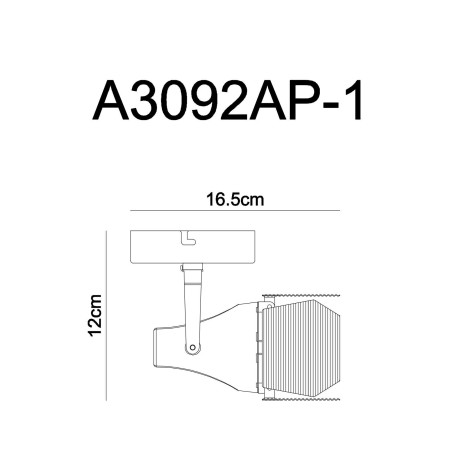 Схема с размерами Arte Lamp A3092AP-1BK