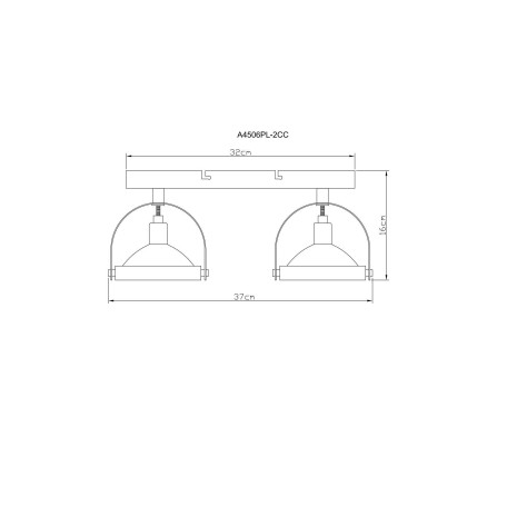 Схема с размерами Arte Lamp A4506PL-2CC